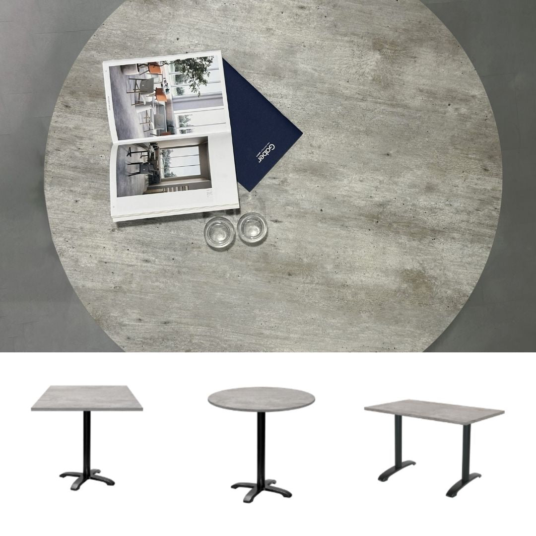 collection de tables Bazila béton naturel