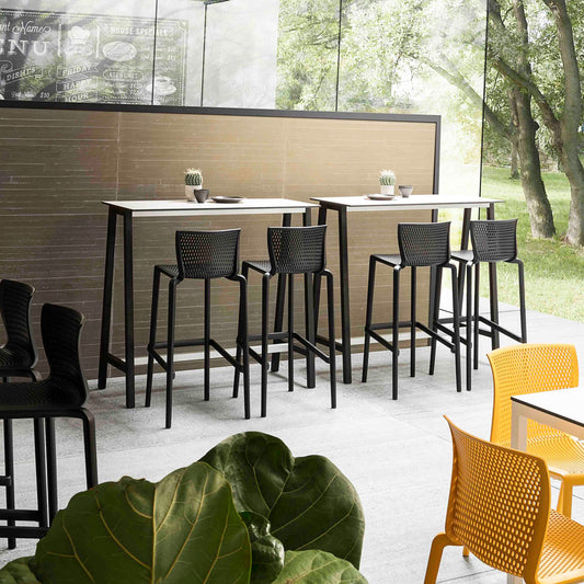 Chaise haute de restaurant pour terrasse ext�rieur SPYKER - mobilier exterieur RestooTab