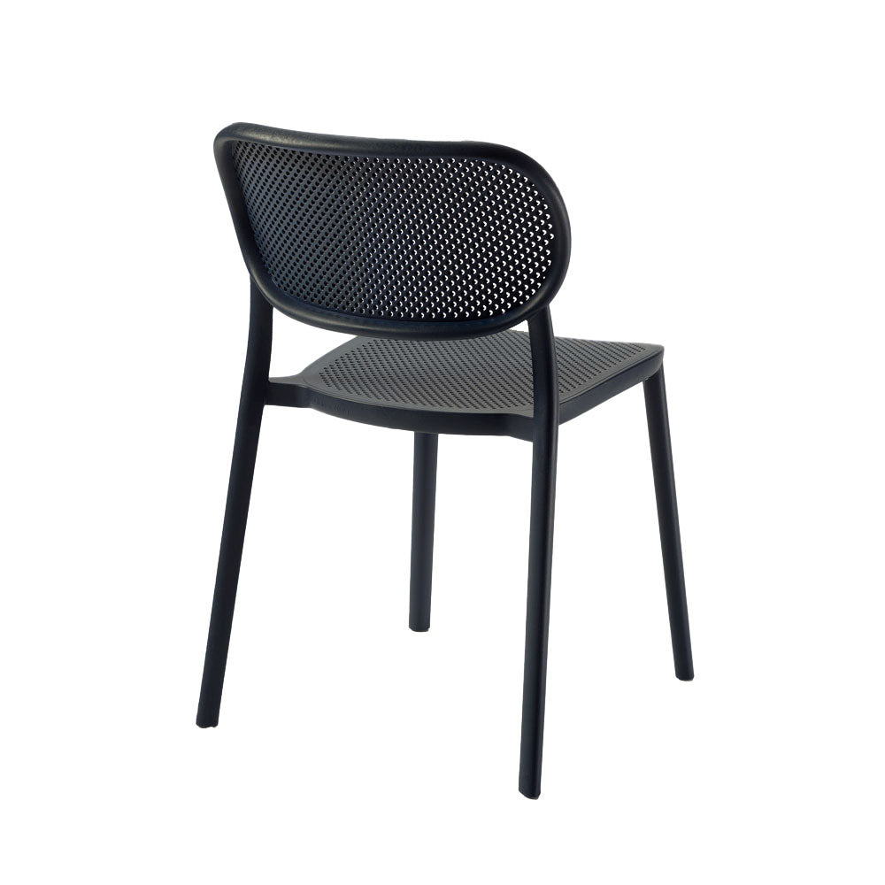 Chaise noire courbes design Nuta