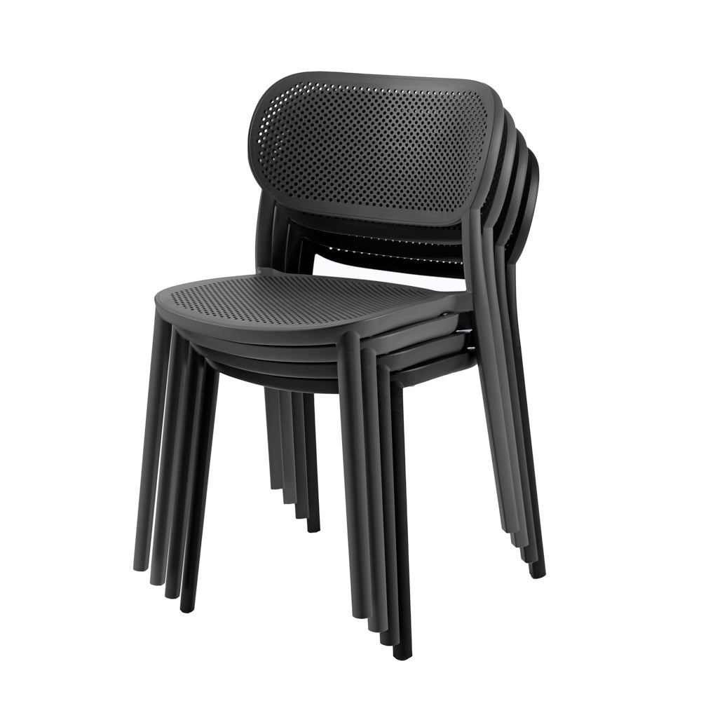 Chaise noire courbes design Nuta