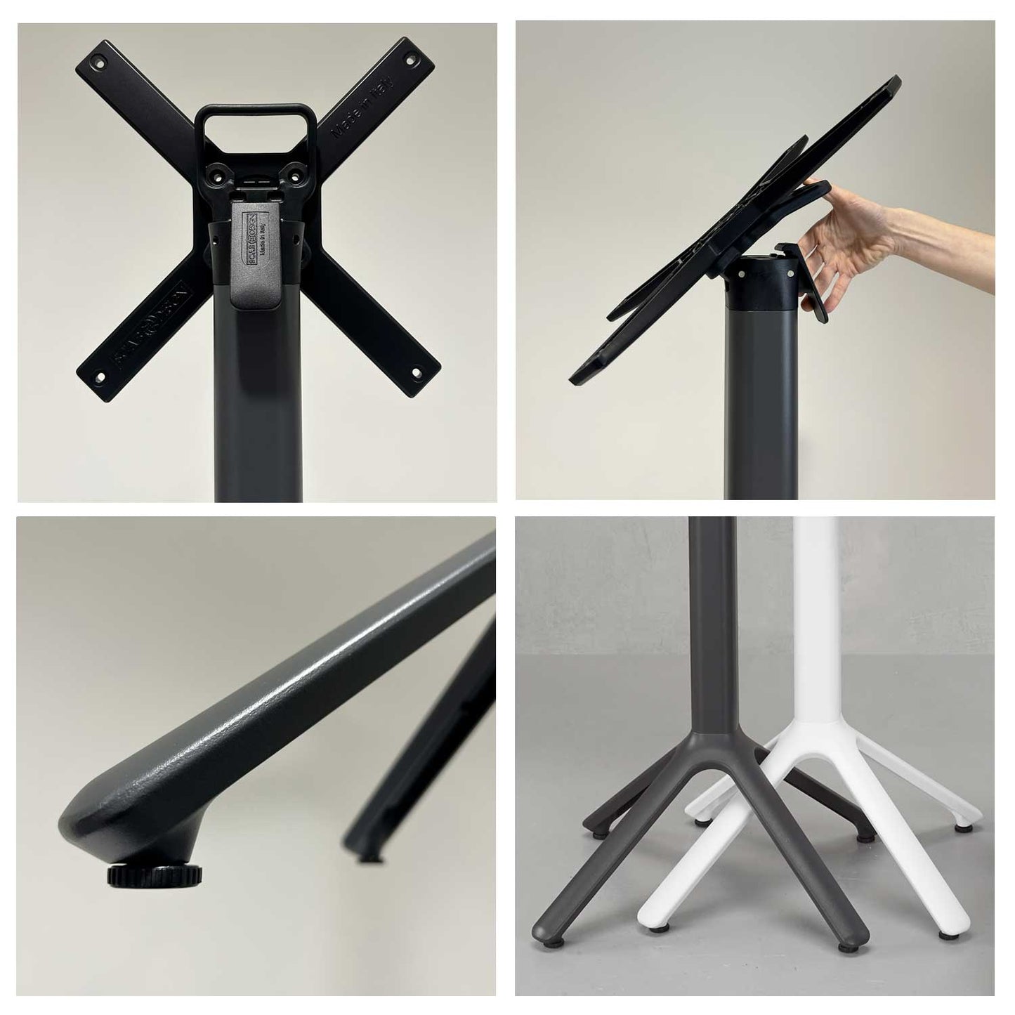 Table de terrasse Nemo noir 70x70cm Chêne delano