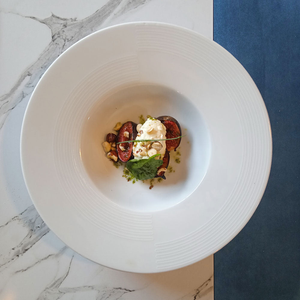 plateau de table sur mesure restaurant marbre blanc restootab