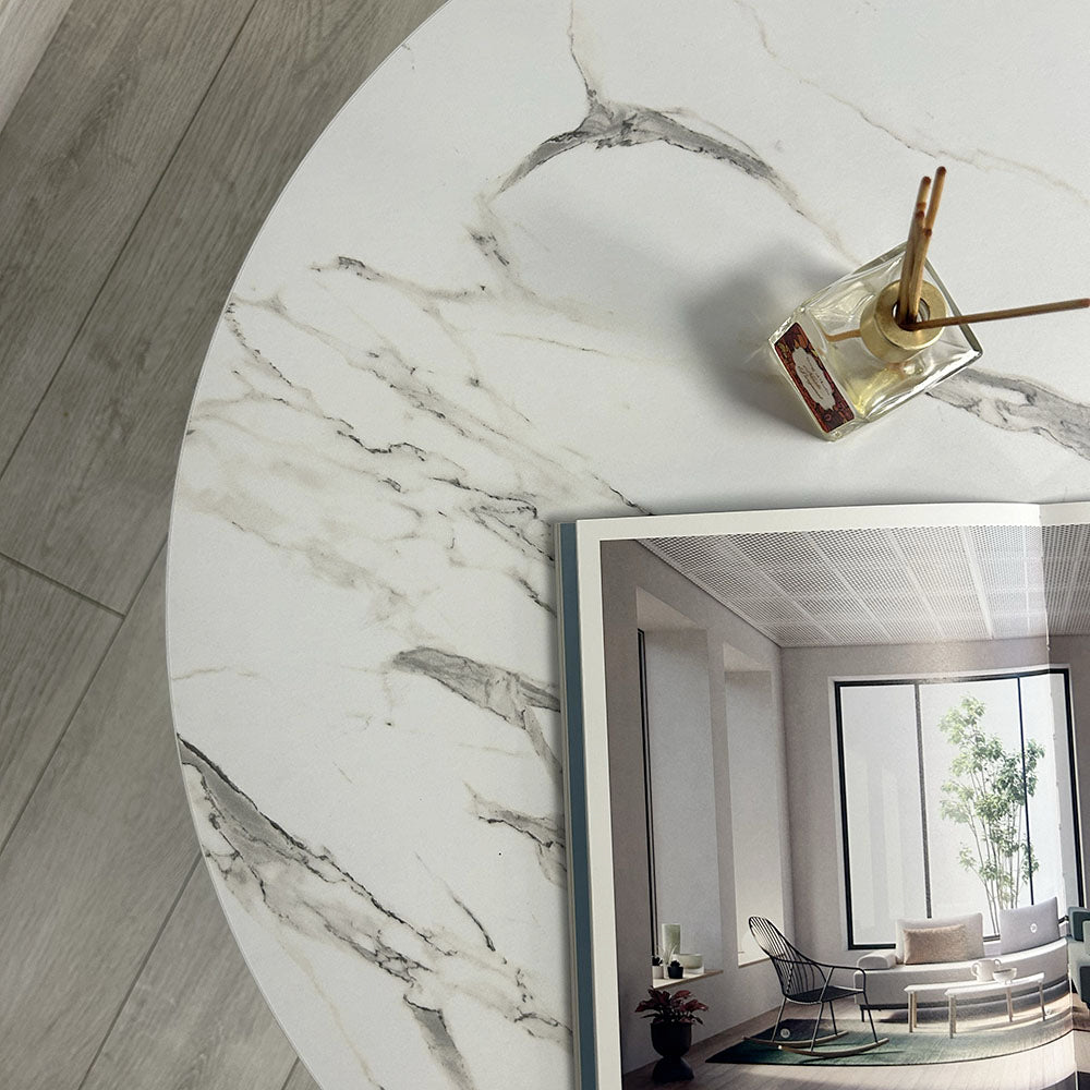 Plateau de table Marbre blanc personnalisable