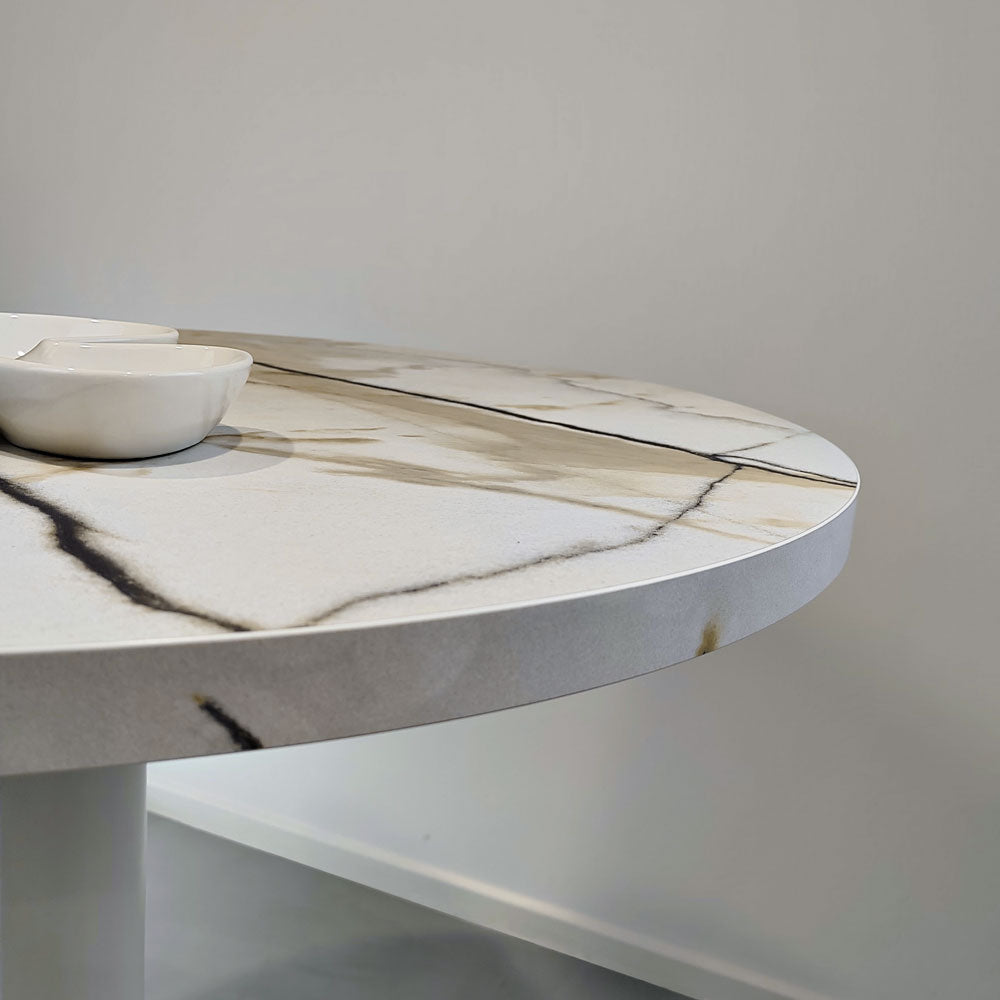 plateau de table sur mesure décor marbre Calcuta pour restaurant Restootab