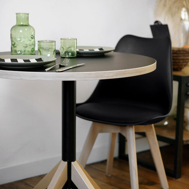 Mange-debout esprit nordique Bazila 60x60cm noir bois