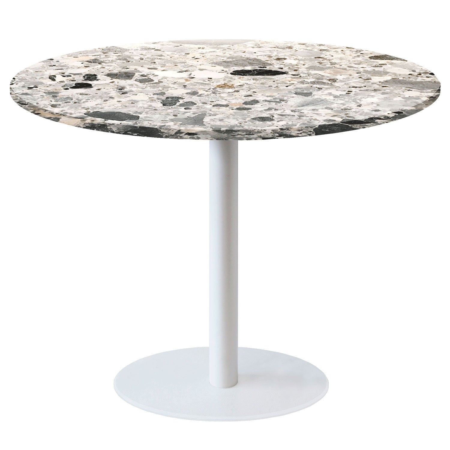 Table de restaurant rome blanc ronde 120cm terrazzo cepp