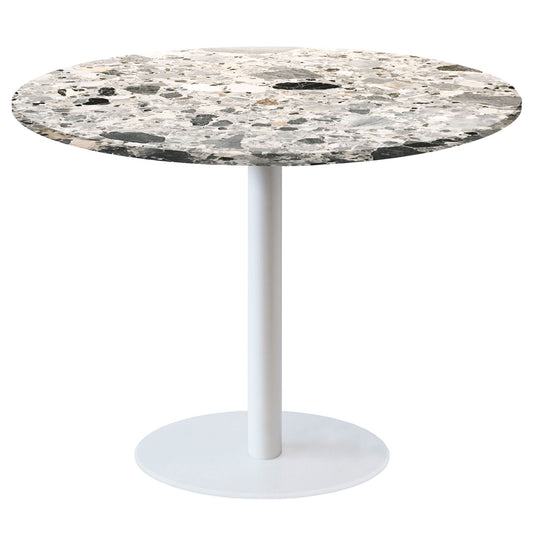 Table de restaurant rome blanc ronde 120cm terrazzo cepp