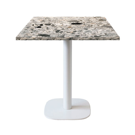 Table de restaurant round blanc carrée 70x70cm terrazzo cepp