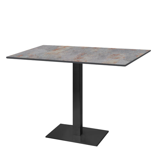 Table de restaurant destockage promotion milan rectangulaire noir 120x70cm gris rouille