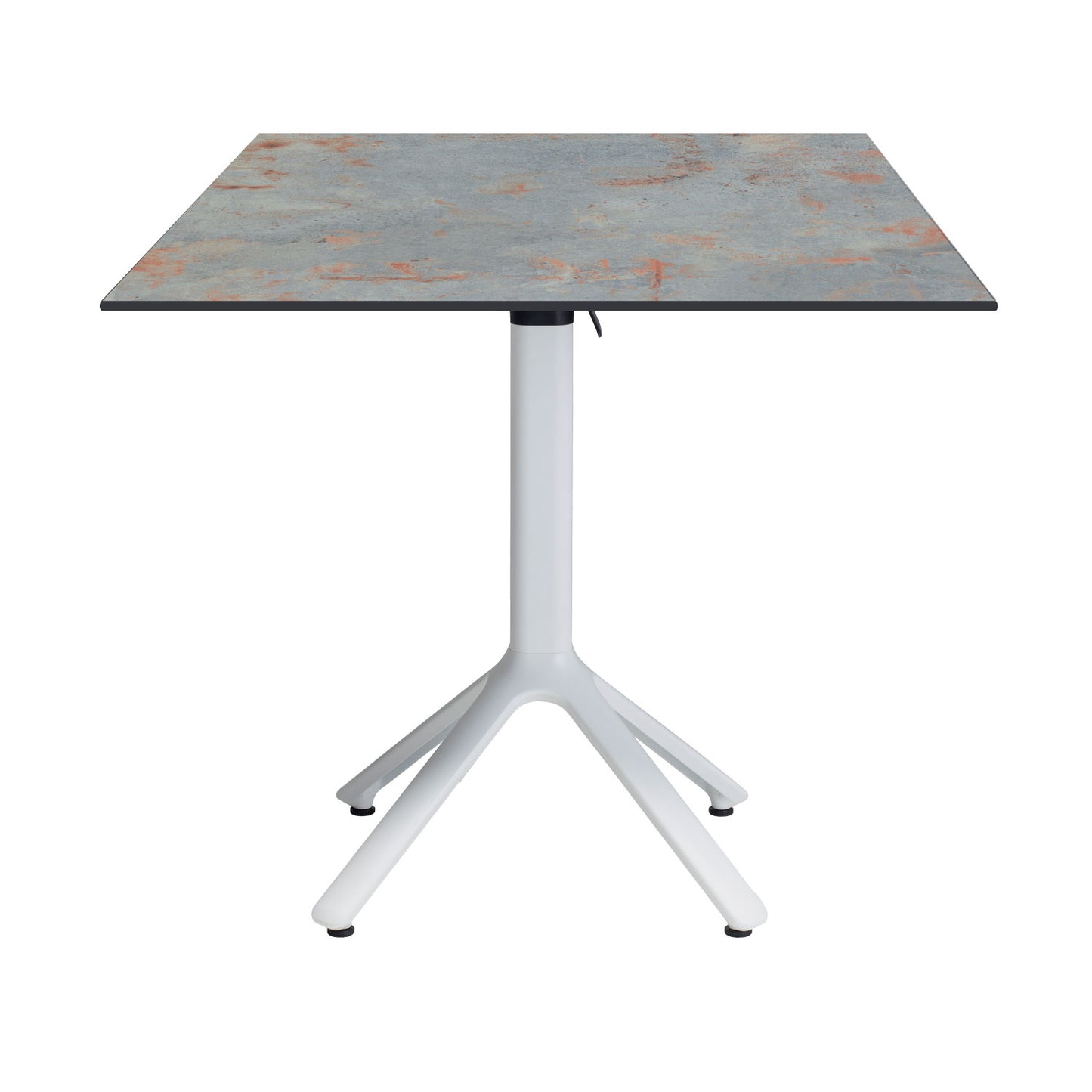 table de terrasse carré promotion destockage pliable nemo blanc 79x79cm gris rouille RestooTab