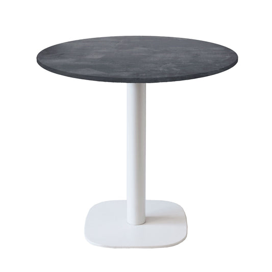 Table de restaurant round blanc ronde 70cm ardoise metallisee