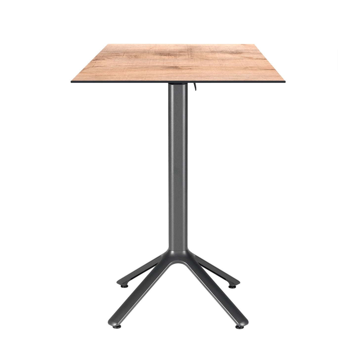 table mange debout terrasse pliable nemo noir 60x60cm tanin naturel RestooTab