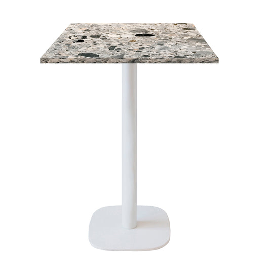 Mange-debout round blanc carré 60x60cm terrazzo cepp