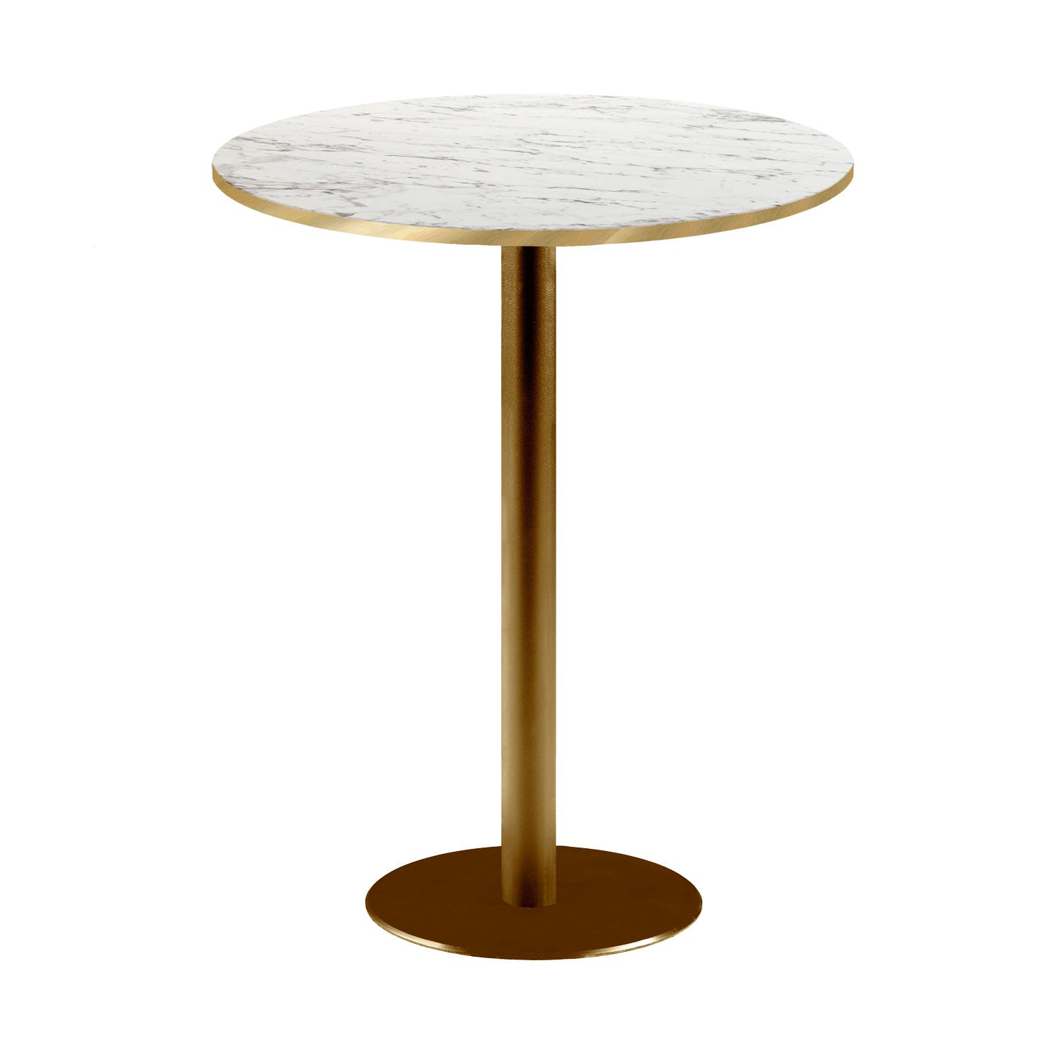 Mange-debout rome doré rond 60cm marbre calacatta laiton