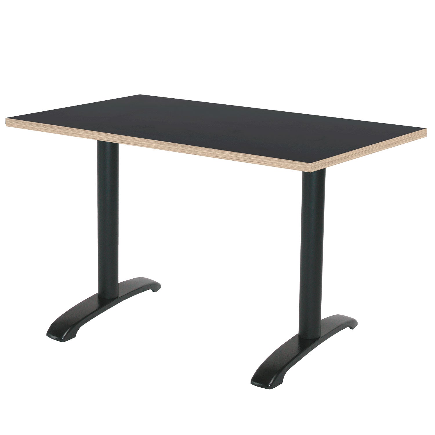 Table de restaurant bazila rectangle 160x80cm noir bois