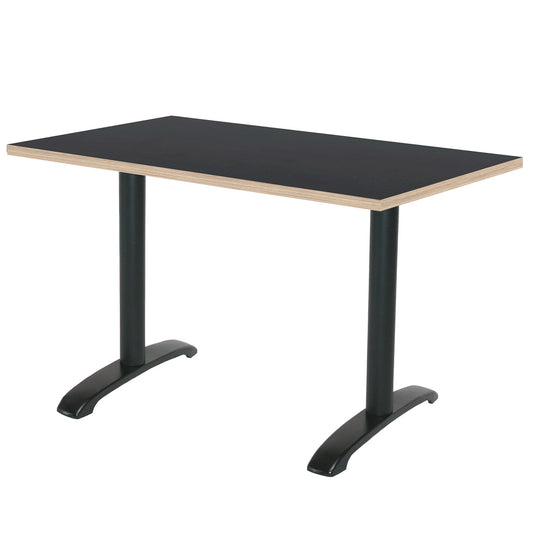Table de restaurant bazila rectangle 160x80cm noir bois