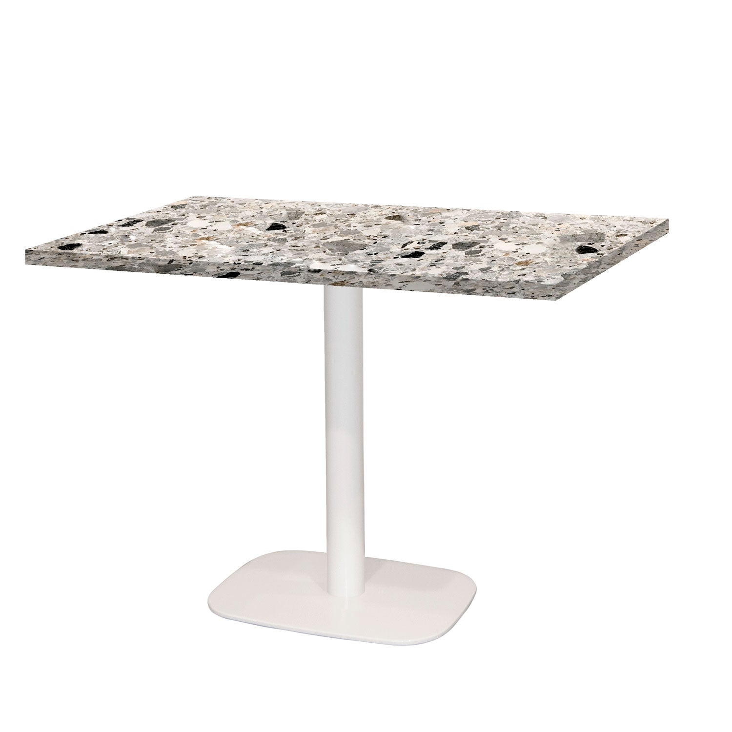 Table de restaurant round blanc rectangle 120x70cm terrazzo cepp