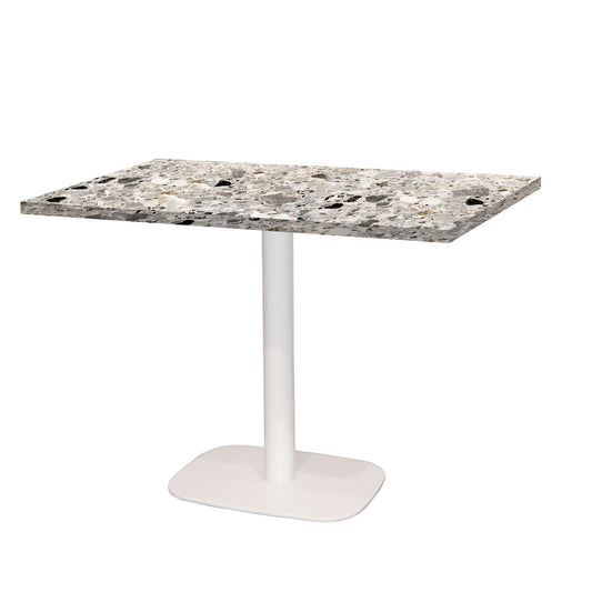 Table de restaurant round blanc rectangle 120x70cm terrazzo cepp