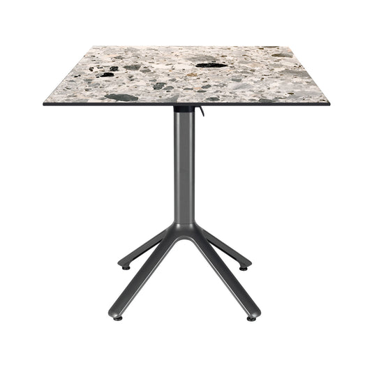 table terrasse pliable nemo noir 70x70cm terrazzo cepp RestooTab
