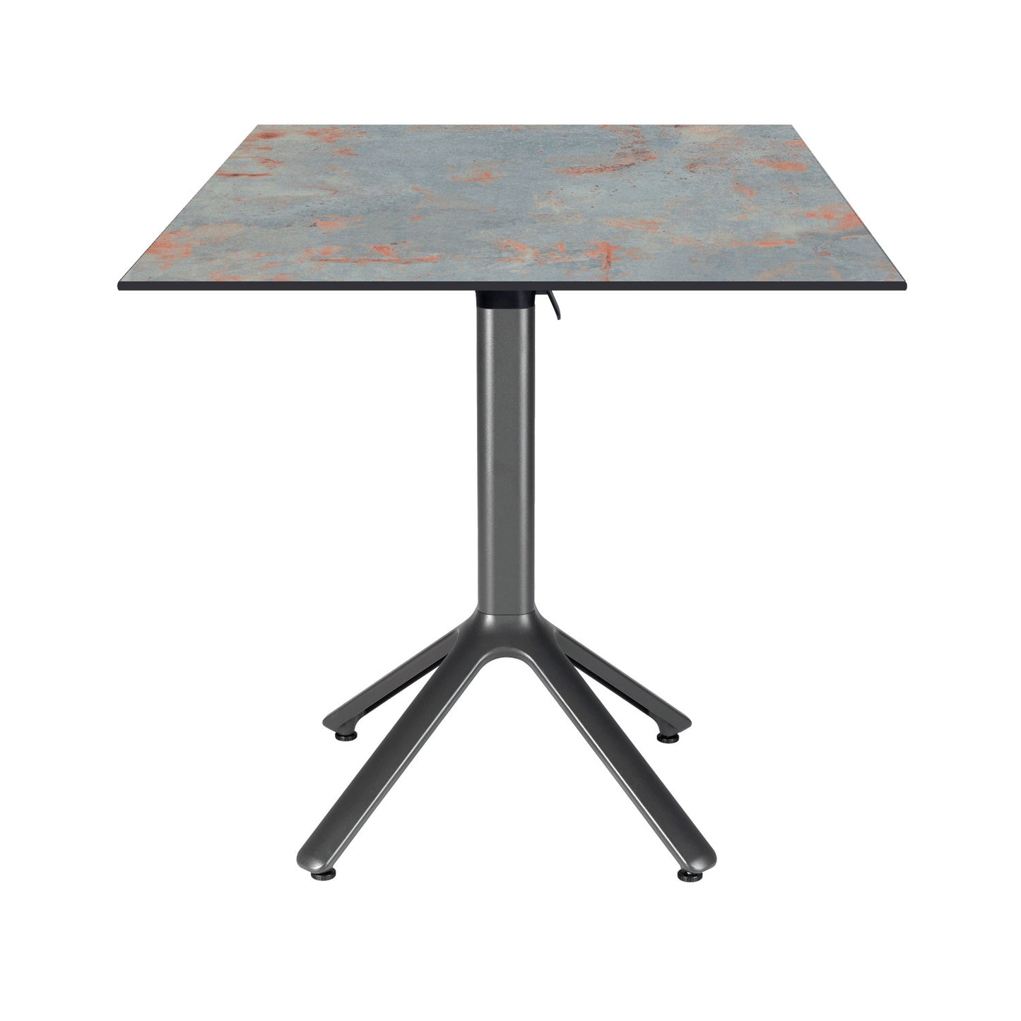 table terrasse pliable nemo noir 70x70cm gris rouille RestooTab