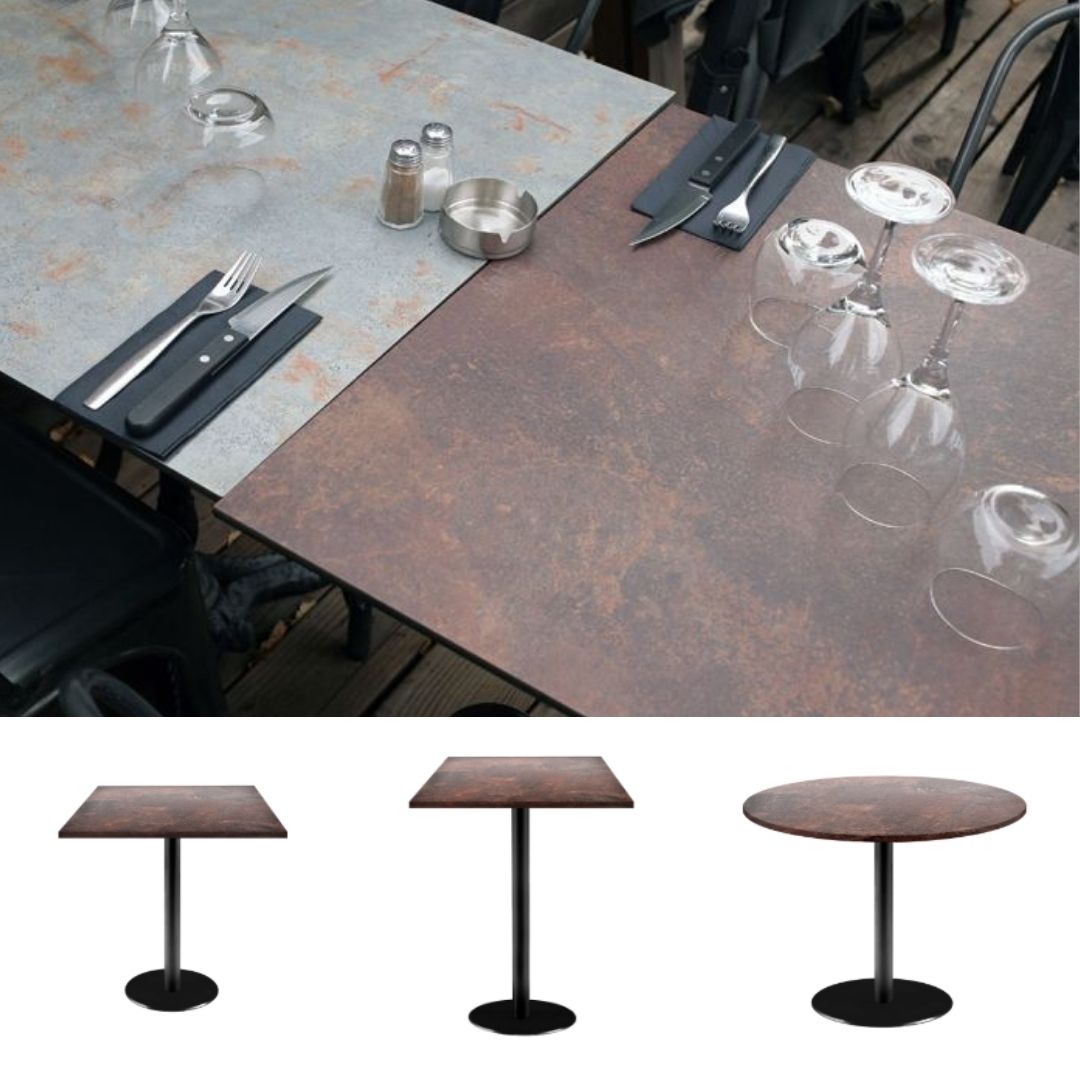 collection de tables Rome rouille roc