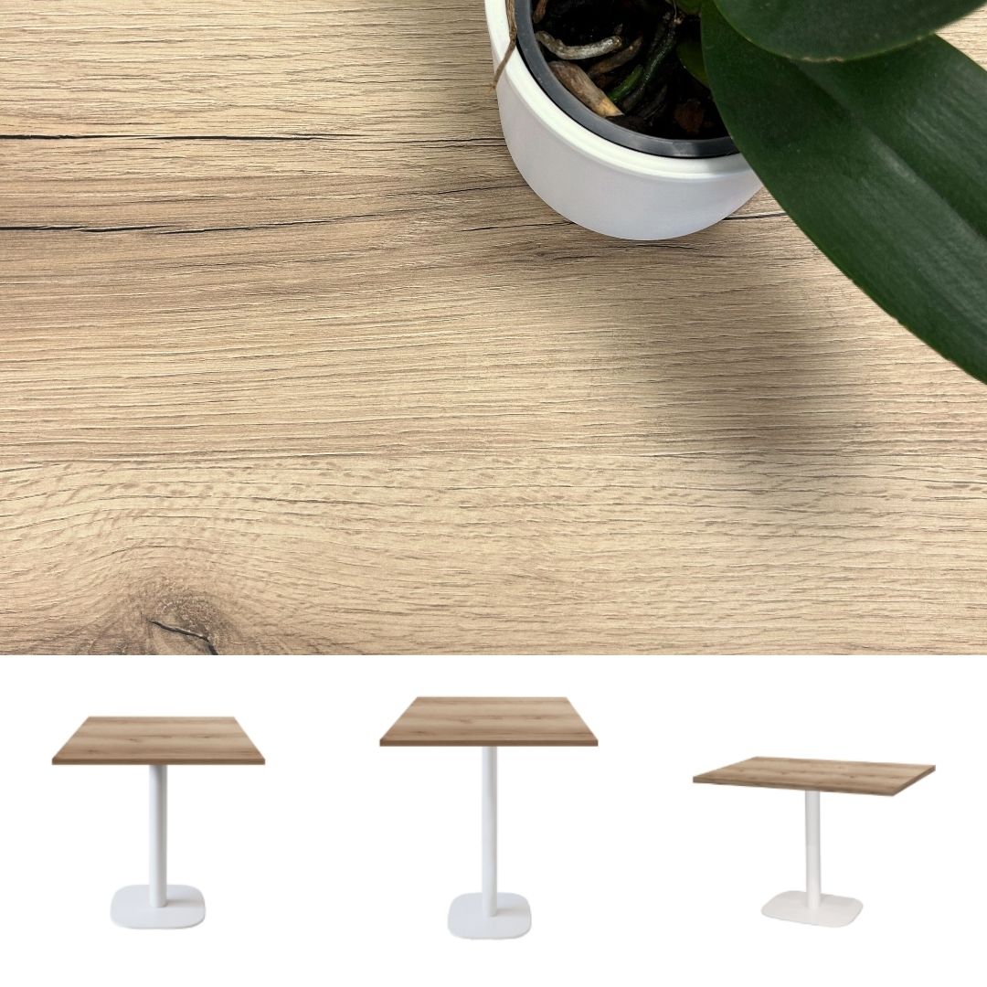 collection de tables Round blanc chêne delano