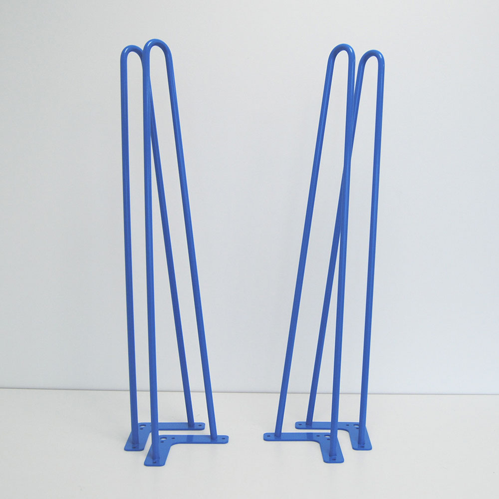 piétement de table hairpin pour restaurant salon bleu promo destockage restootab