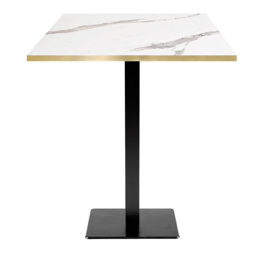 Mange-debout milan carré 70x70cm marbre blanc laiton