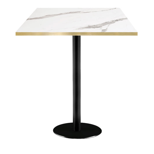 Mange-debout rome carré 70x70cm marbre blanc laiton