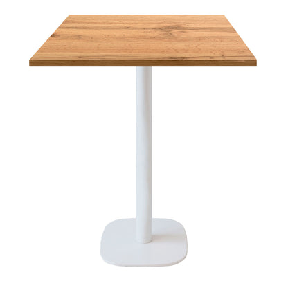 Mange-debout round blanc carré 70x70cm chene armor