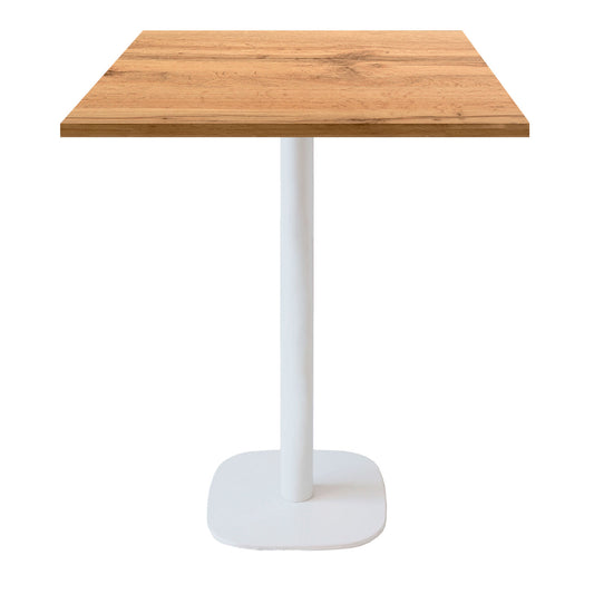 Mange-debout round blanc carré 70x70cm chene armor