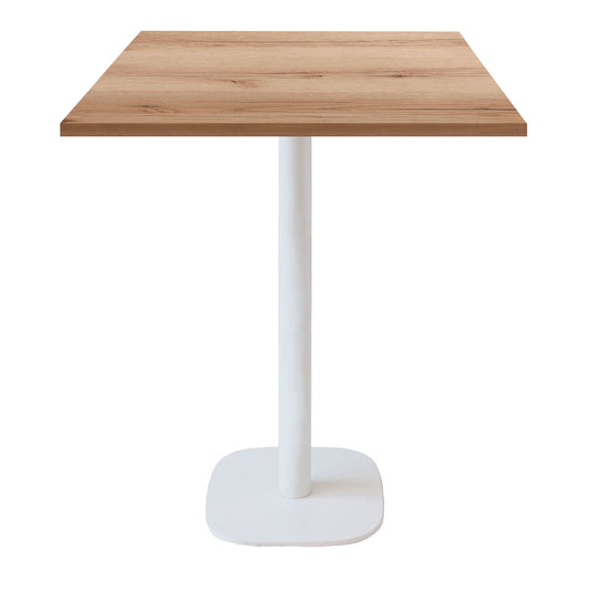 Mange-debout round blanc carré 70x70cm chene delano