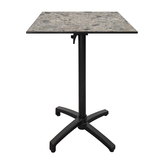 Table haute extérieure pliable pour terrasse de restaurant et mobilier CHR - Modèle diabolo terrazzo cepp par Restootab.