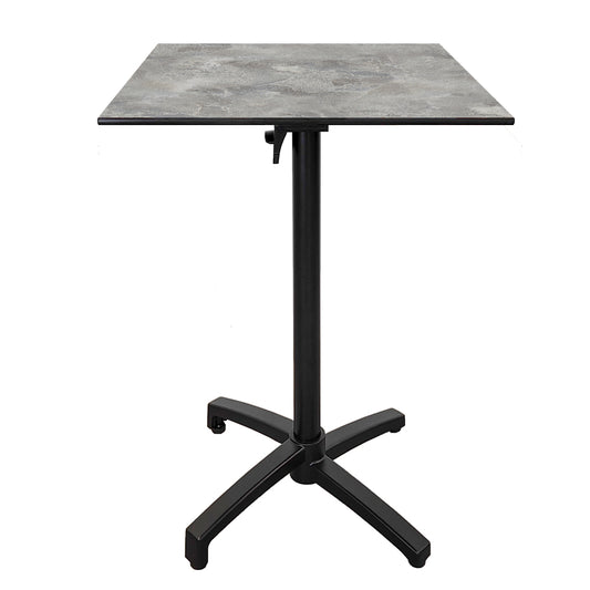 Table haute extérieure pliable pour terrasse de restaurant et mobilier CHR - Modèle diabolo décor marbre par Restootab.