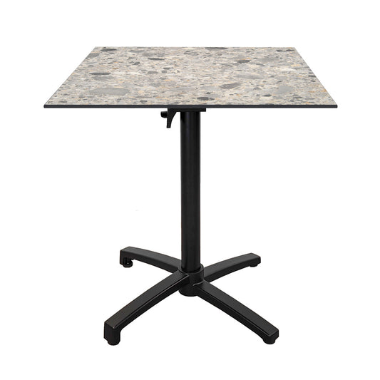 Diabolo black terrace table 70x70cm terrazzo cepp