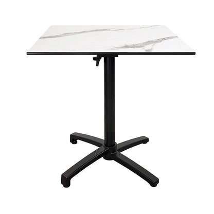 Diabolo black terrace table 70x70cm white marble