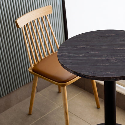 Dina round high table, sleek style, Ø70cm, old pine