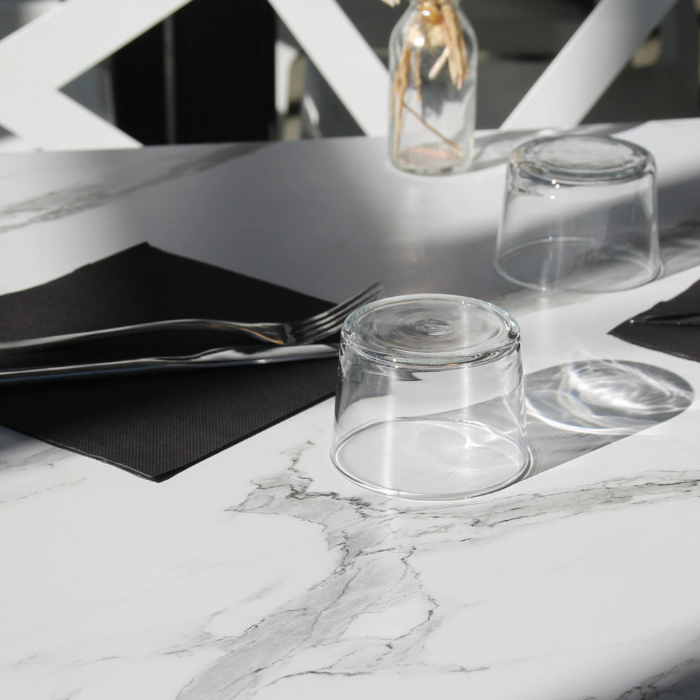 plateau de table sur mesure restaurant marbre blanc restootab