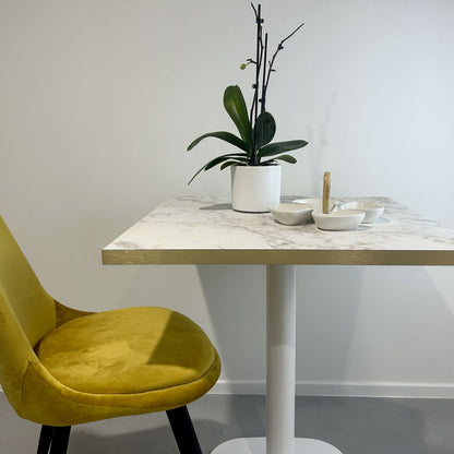 plateau de table sur mesure restaurant marbre olympo chants laiton restootab
