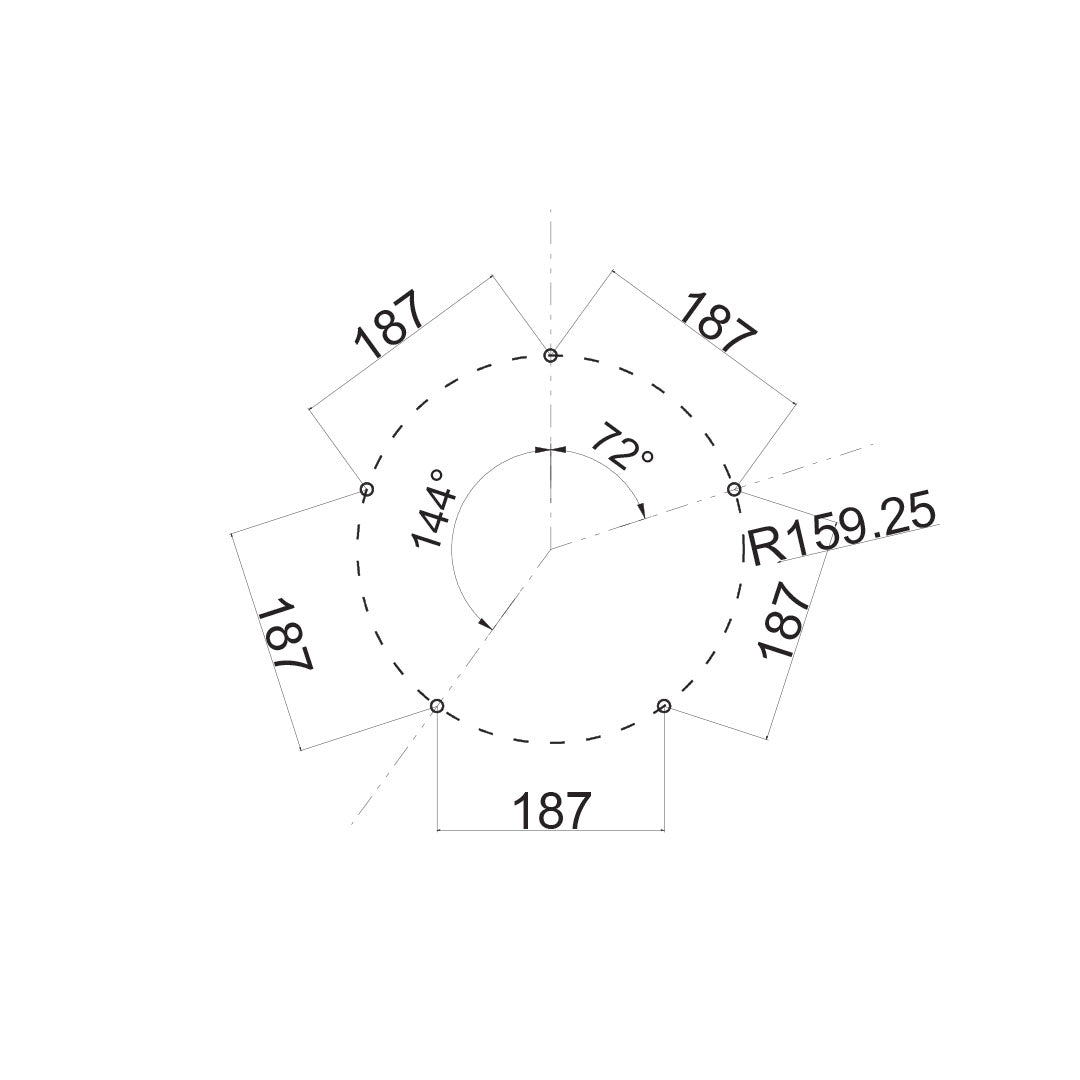 Plan de perçage pour plateau de table Restootab