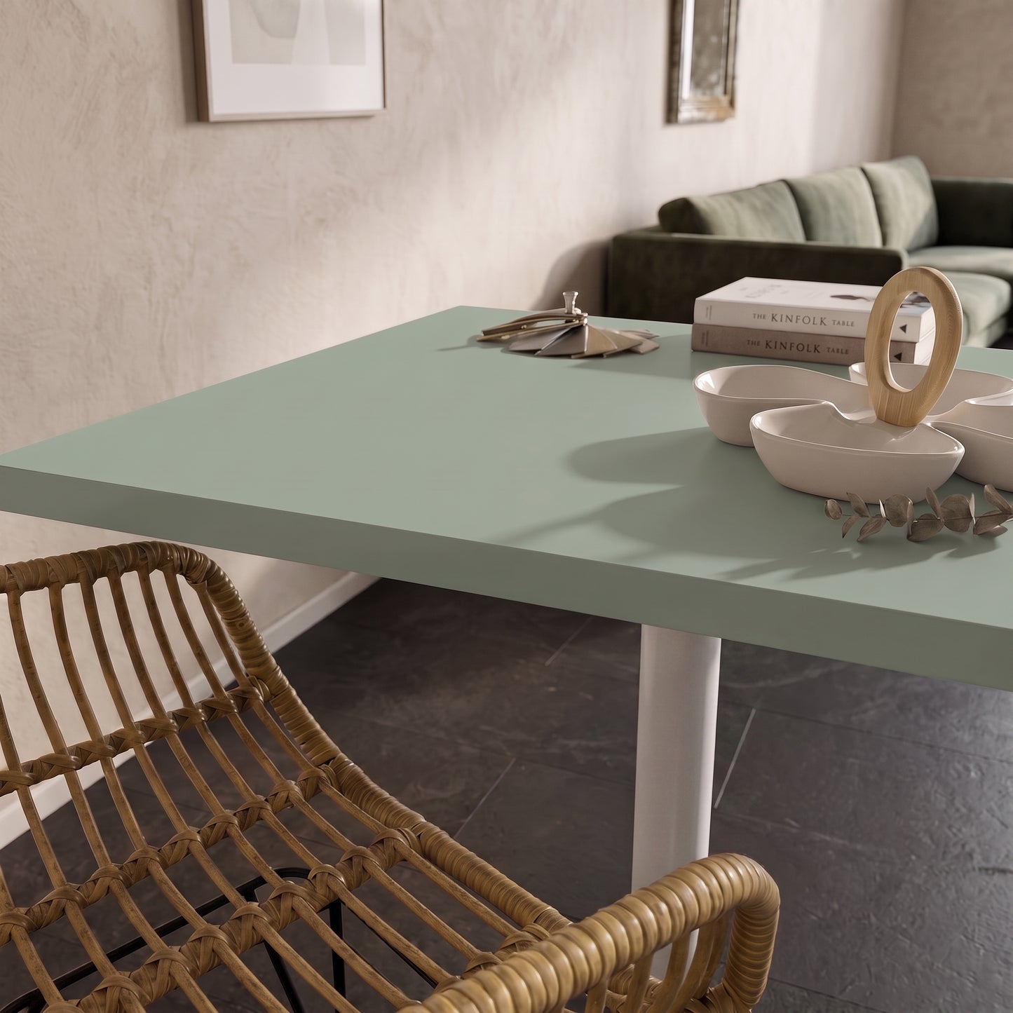 Tablero de mesa Verde Celadon personalizable