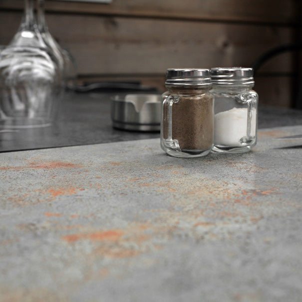 plateau de table sur mesure restaurant gris rouille restootab