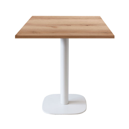 Table de restaurant round blanc carrée 70x70cm chene delano