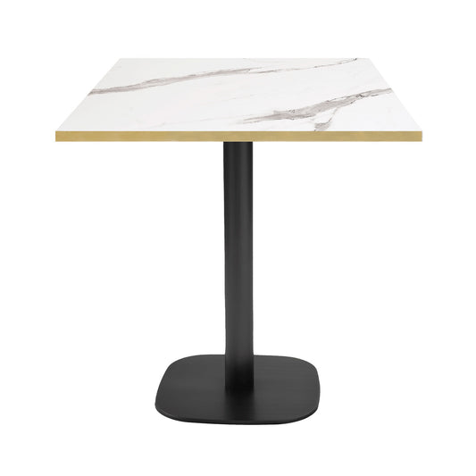 Table de restaurant round carrée 70x70cm marbre blanc laiton