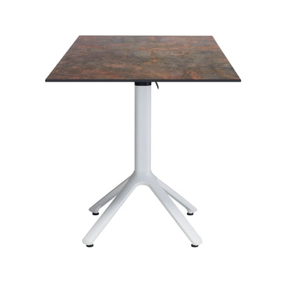 table de terrasse promotion destockage pliable nemo blanc 60x60cm Underground rouille RestooTab