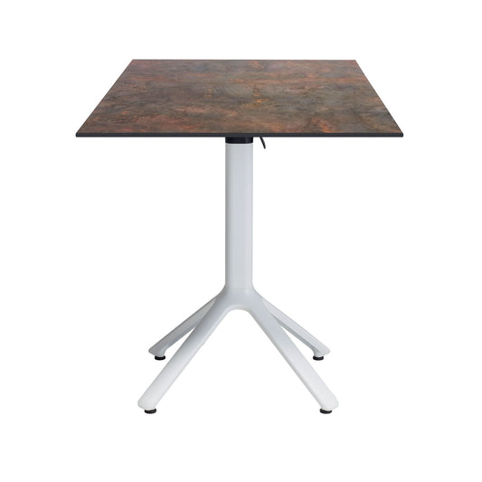 table de terrasse promotion destockage pliable nemo blanc 60x60cm Underground rouille RestooTab