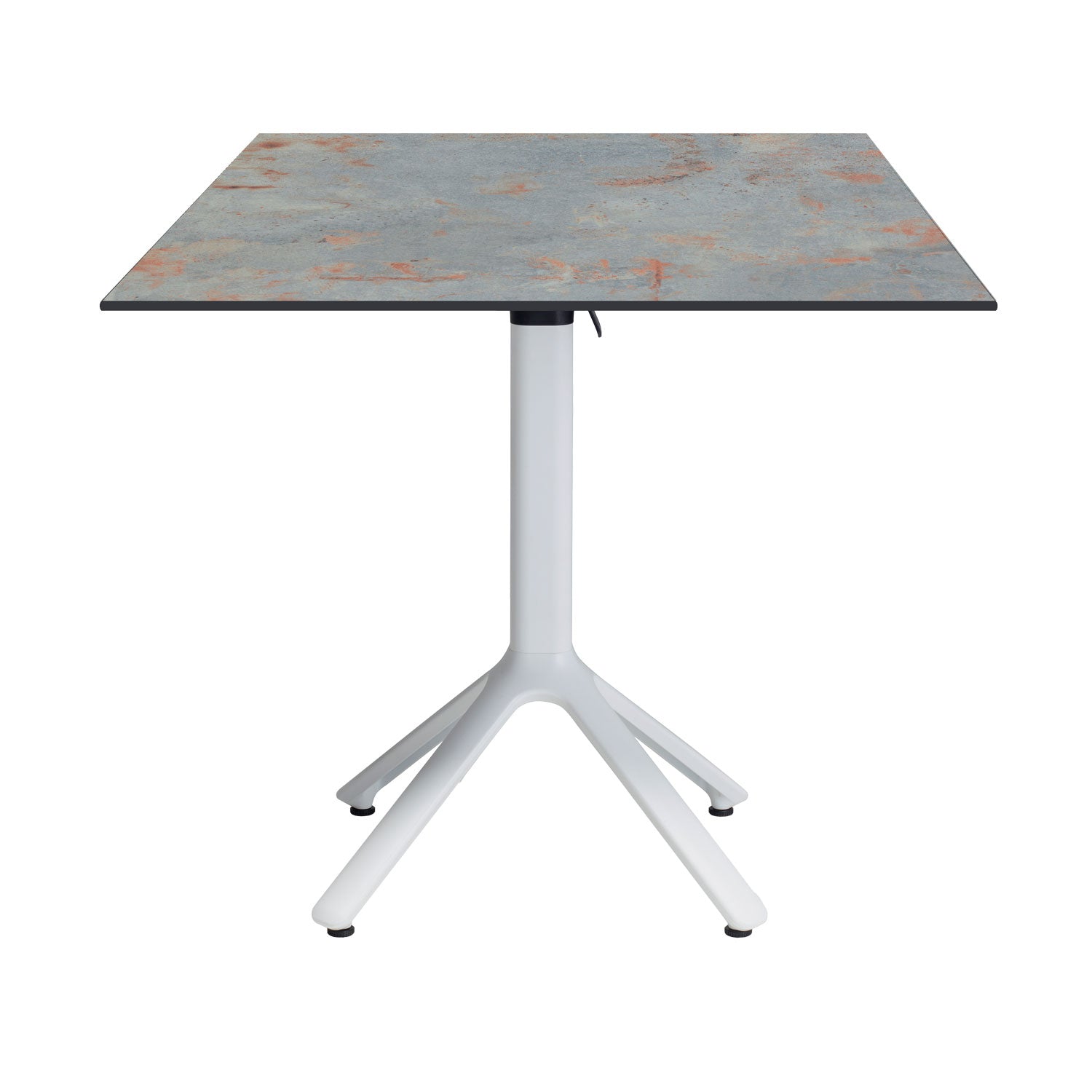 table de terrasse carré promotion destockage pliable nemo blanc 79x79cm gris rouille RestooTab