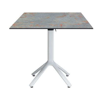 table de terrasse carré promotion destockage pliable nemo blanc 79x79cm gris rouille RestooTab