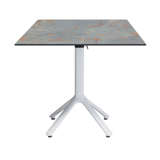 table de terrasse carré promotion destockage pliable nemo blanc 79x79cm gris rouille RestooTab