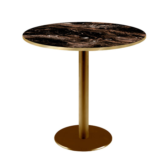 Table de restaurant rome doré ronde 70cm capuccino brillant laiton